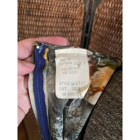 Size XS//Vintage 60s Angel Sleeve Maxi Dress - Picture 3 of 6